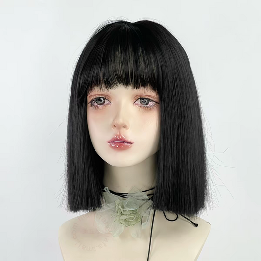 Nano 12" Straight Bob Glueless Synthetic Wig – Jet Black
