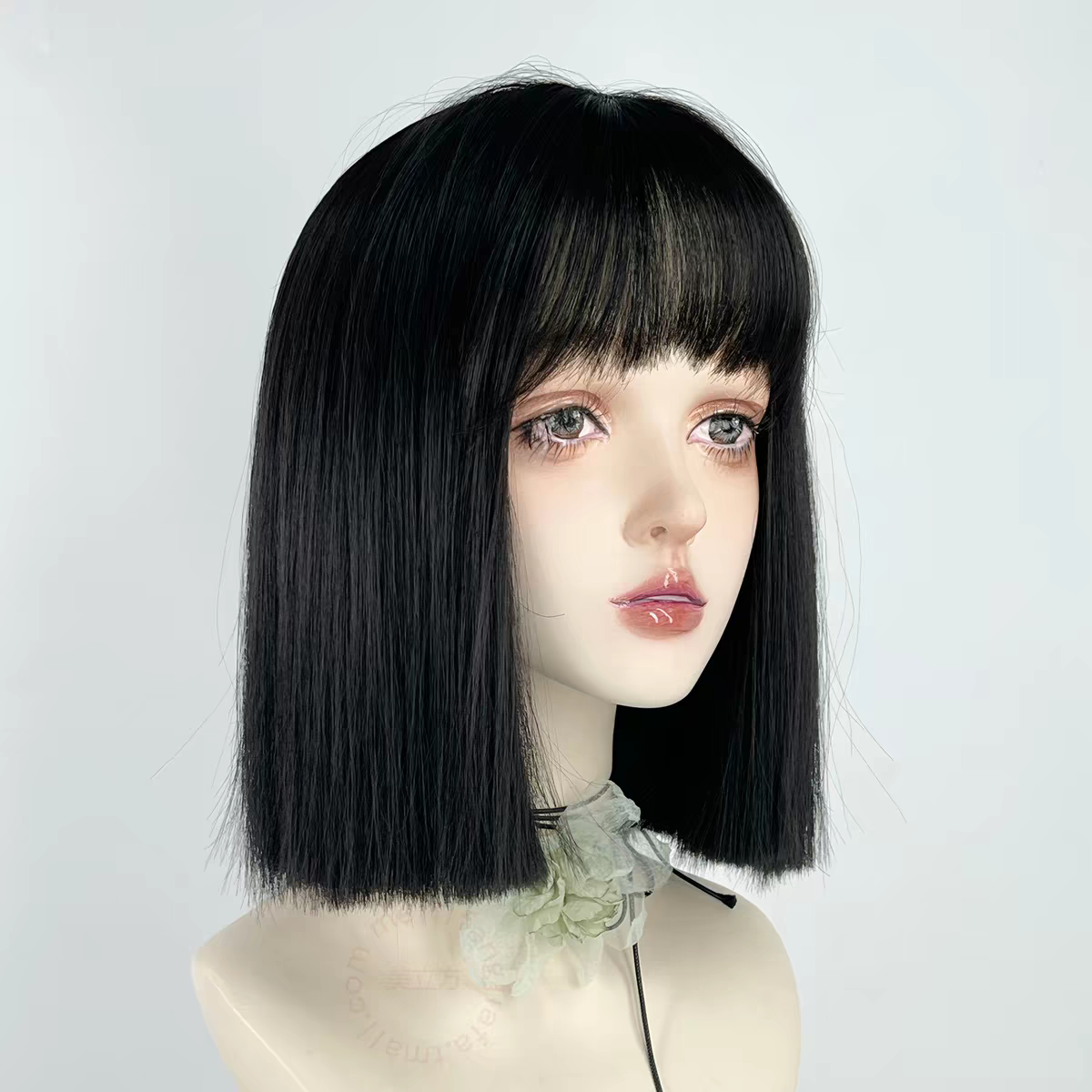 Nano 12" Straight Bob Glueless Synthetic Wig – Jet Black