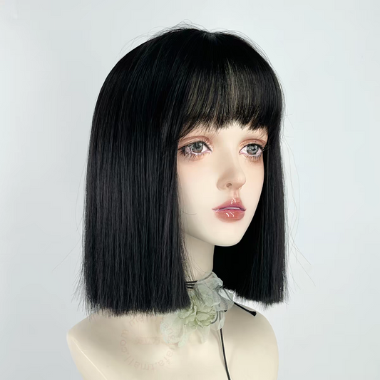 Nano 12" Straight Bob Glueless Synthetic Wig – Jet Black