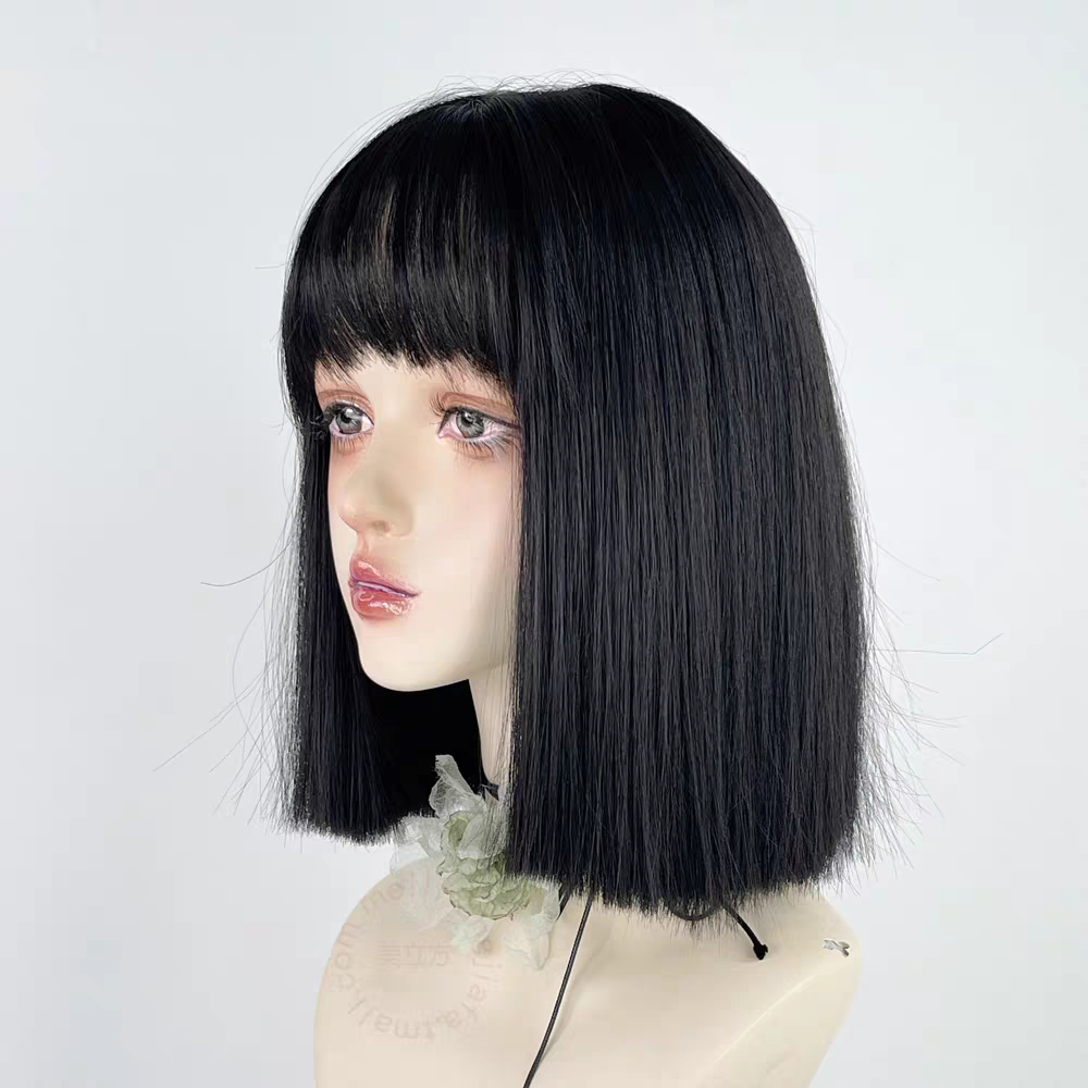 Nano 12" Straight Bob Glueless Synthetic Wig – Jet Black
